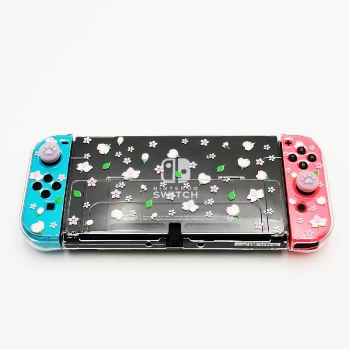 Pour Switch Oled - Coque rigide en cristal pour Nintendo Switch, coque de protection arrière