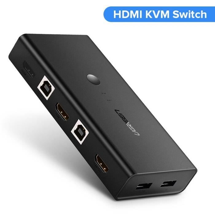 Commutateur KVM USB 2.0 Adaptateur De Partage Vidéo VGA 2