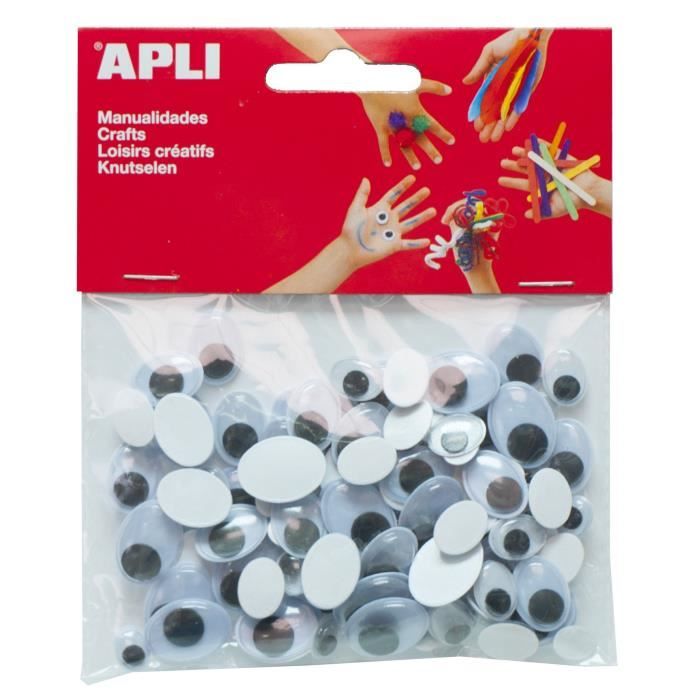 100 Yeux Mobiles Adhésifs Avec Cils - 10mm - Loisirs Créatifs - Multi-Supports