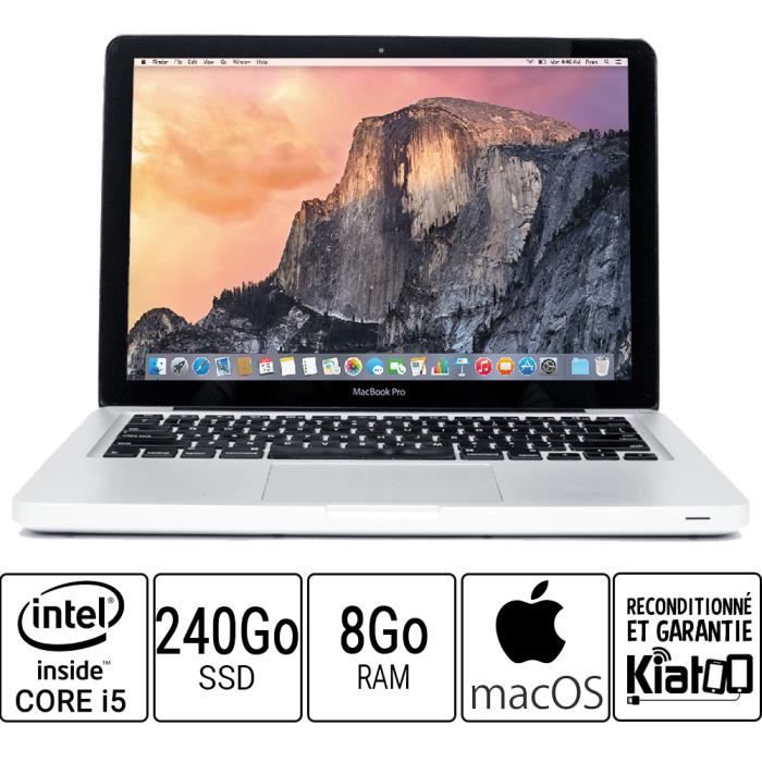 Ordinateur portable APPLE MACBOOK PRO 13 core i5 8 go ram 240 go disque dur  SSD - Cdiscount Informatique