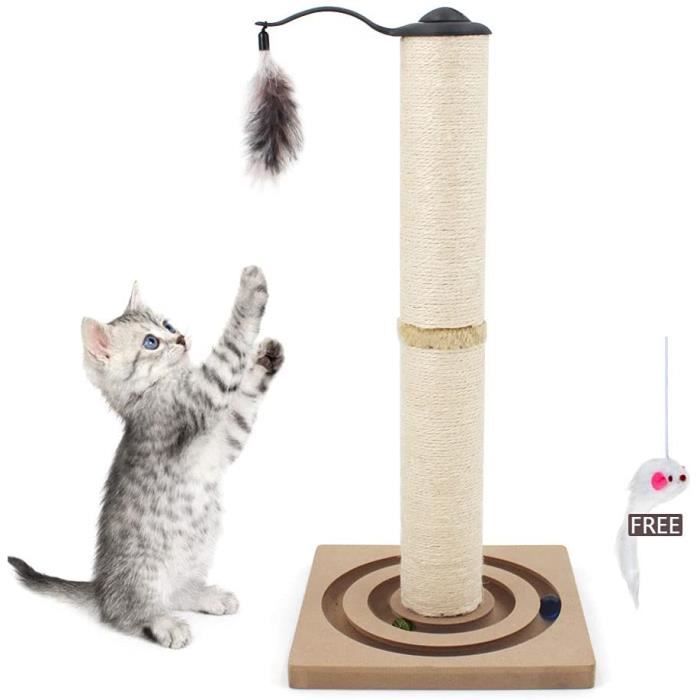 Arbre A Chat Avec Jouet Arbre A Chat Tres Solide Griffoir Chats Sisal Beige Robuste Tube A Gratter Pour Chat 60cm 501 Cdiscount Animalerie
