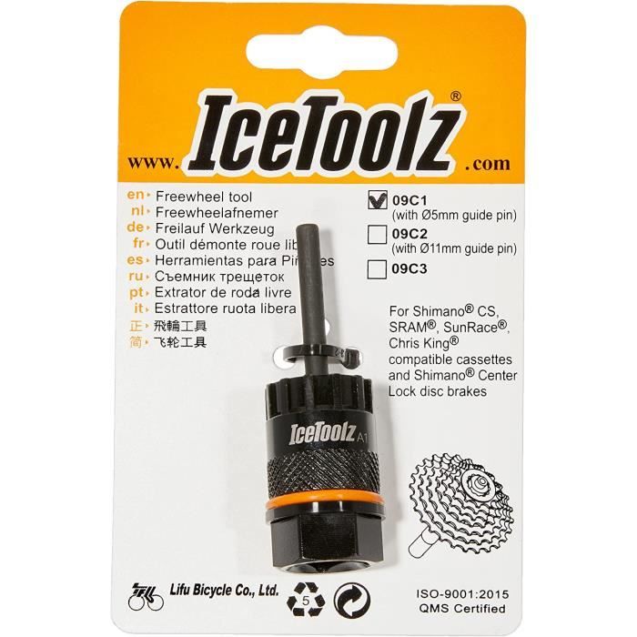 Icetoolz Clé démonte cassette et disque centerlock Shimano 09C3