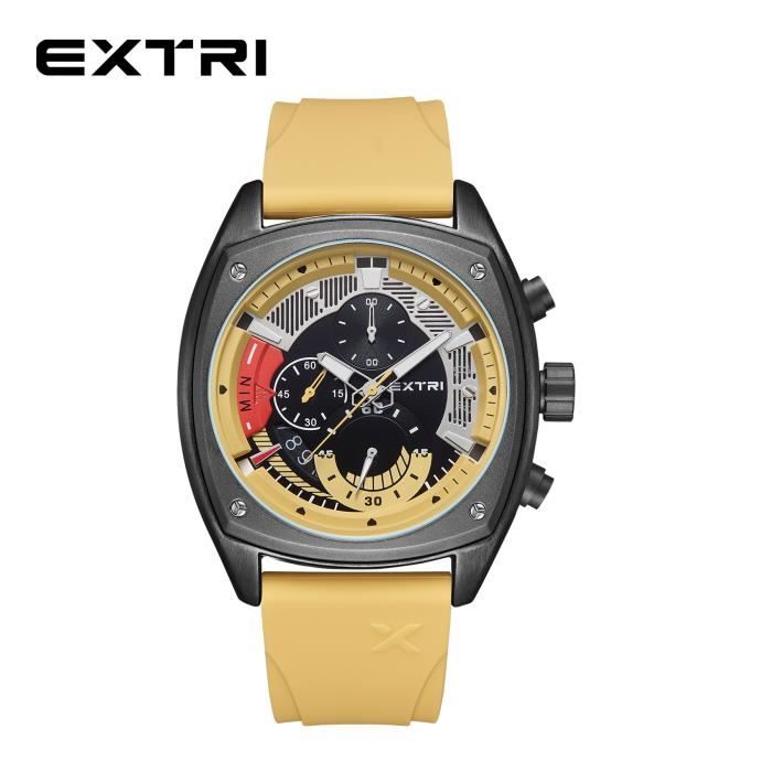 Montre Extri Fashion Montre de sport en silicone etanche pour homme montre bracelet a quartz horloge chronographe X6056 F D50 Achat vente montre Homme Cdiscount
