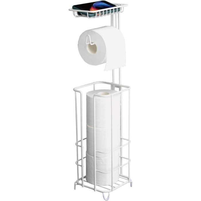 Rangement Papier Toilette Avec Fenêtre Latérale Et Couvercle Bois - Organiseur Pliable 45x15x35 Cm