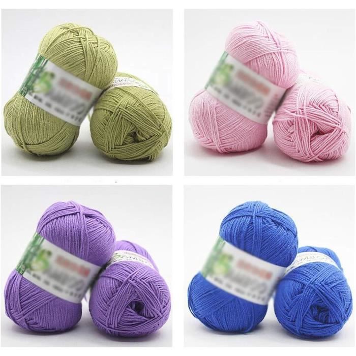 Laine À Tricoter, Fil À Tricoter Coton Charbon De Bambou Tencel, Fil De ...