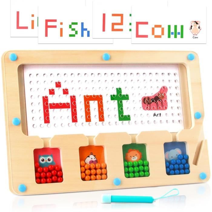 Magnétique Puzzles Éducatifs En Bois Jouet 100 PCS Double Face Magnétique Planche à Dessin Avec