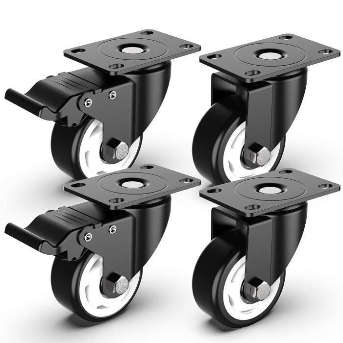 Roulettes Pivotantes YAOBLUESEA - 8 Pièces Ø50mm, Charge 40kg Par Roue