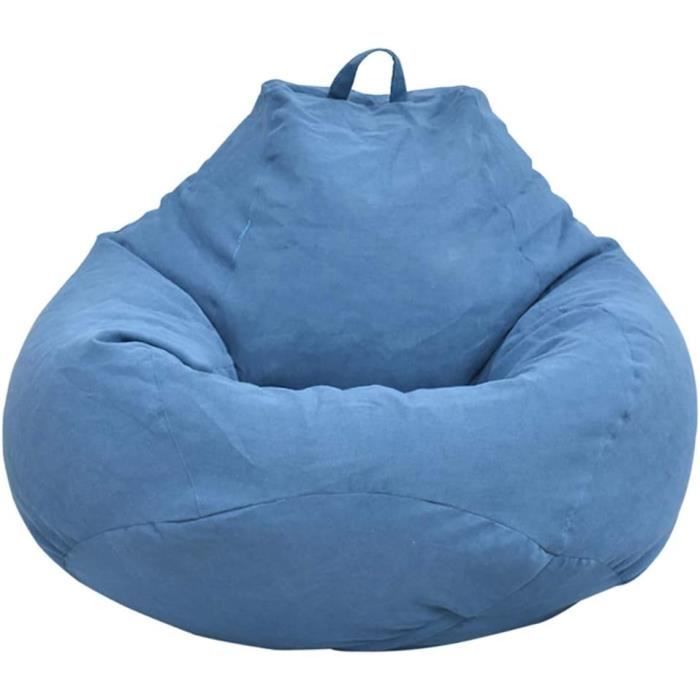 Pouf Poire Adulte et Enfants 80×90 cm Fauteuil de Pouf Poire d’intérieur et d’extérieur Pouf sans Remplissage Grand Housse (Bleu)