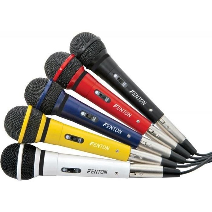 LOT SET DE 5 MICROPHONE MICRO DYNAMIQUE VOIX CHANT KARAOKE   5 CORDONS ...