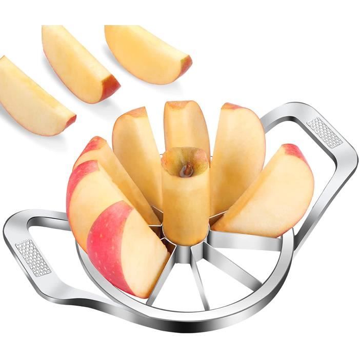 Coupe-pomme robuste - Tronc de pomme - Acier inoxydable - Couleur argent -  Coupe-pomme