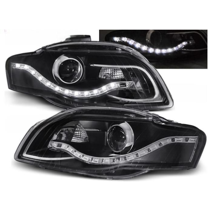 Paire de feux phares Audi A4 B7 de 2004 a 2008 Daylight led noir-27361036