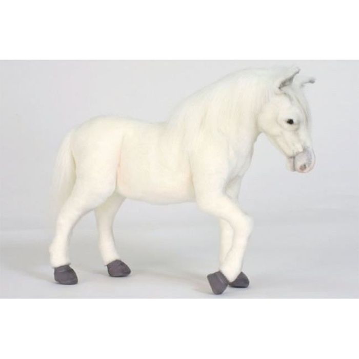 Anima Peluche Cheval blanc 50 cm Cdiscount Jeux Jouets