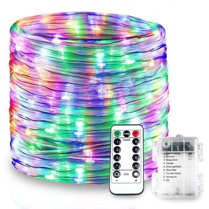 8 Modes /& Minuteur Multicolore 200 LEDs Guirlandes Lumineuses /à Piles C/âble Vert Exterieur /& Interieur Id/éal pour arbre de No/ë Mariage F/ête Jardin D/écoration