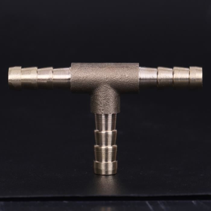 Connecteur jonction tuyau carburant manière à 3 voies en laiton de T tuyau de gaz d'huile d'air comprimé 6mm-YID