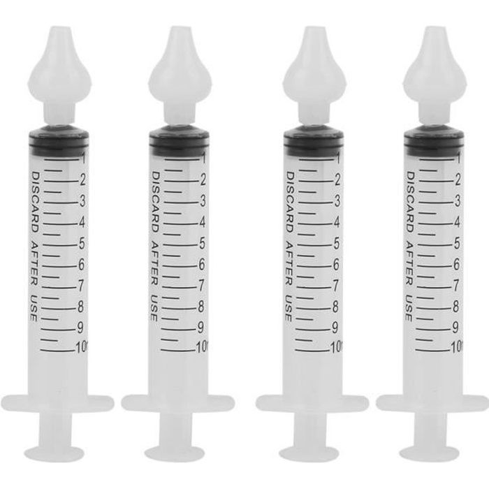 4pcs Seringue Nasale Bebe Cure Nez Mouche Pipette Nez Bébé Irrigateur Nasal - Avec Embout En Silicone Doux Pour Rinçage De Sinus - Puériculture & Eveil Bébé