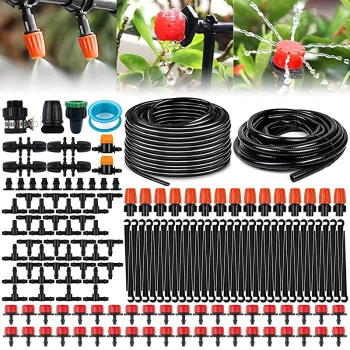 Kit D'Irrigation Goutte à Goutte 158 Pièces - Système Arrosage Automatique Jardin - 40m Tuyau - Économiseur D'Eau