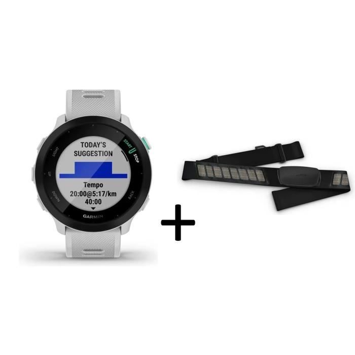 GARMIN - Montre connectée Forerunner 55 + Ceinture HRM-Dual