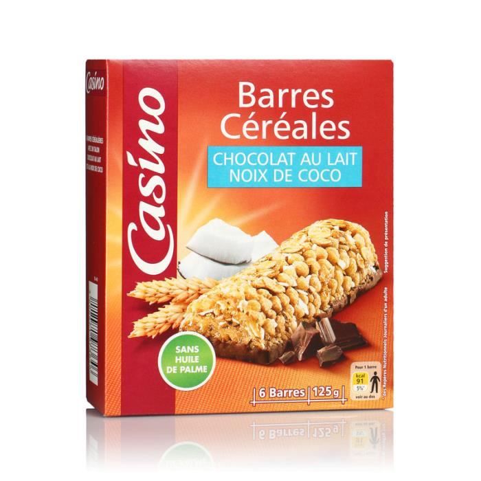 Barres céréales chocolat-cacahuètes x 6 - 125 g - ECO + au meilleur prix