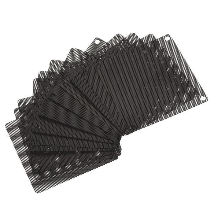 Filtre Ventilateur 120mm En Acier Inox Et Cadre Aluminium - Grille Anti-Poussière Pour PC, Avec Vis, Noir - Lot De 2 - 7