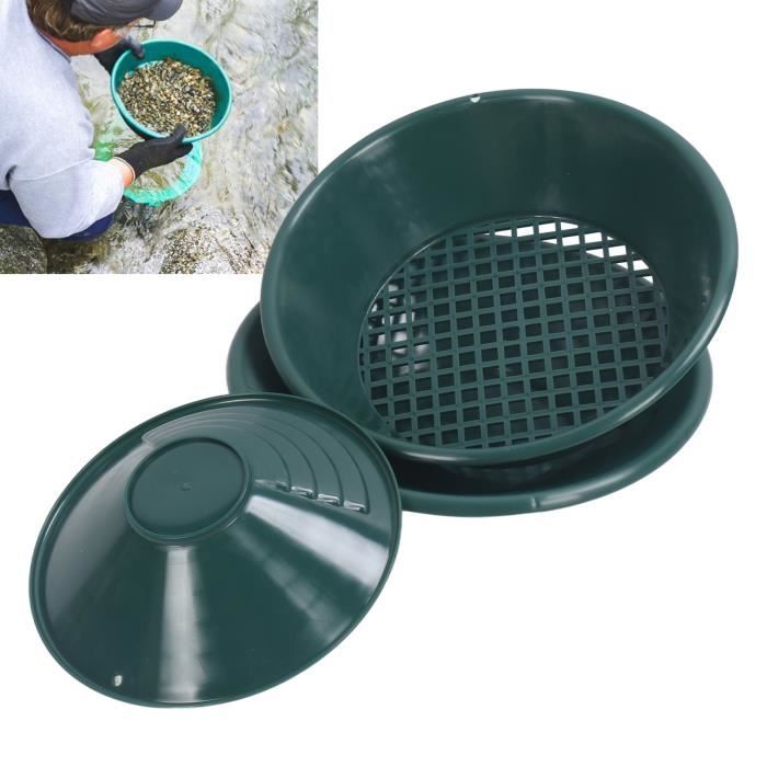 Poêle à Orpaillage 10 Pouces - Classificateur Tamis ABS Vert - Pour Prospection Or En Rivière