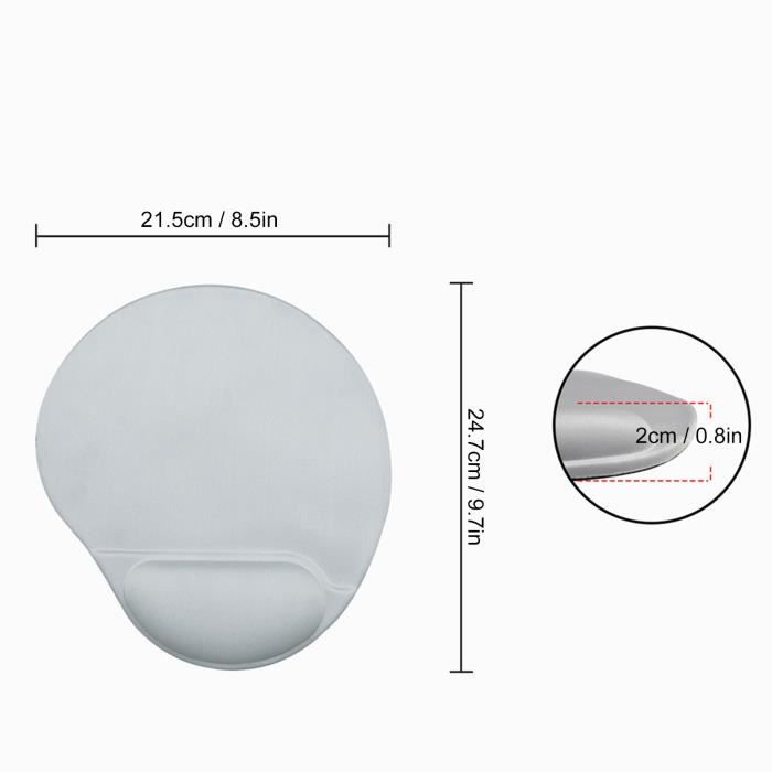 Tapis De Souris Avec Repose-poignet Ergonomique - 240 X 200 X 40 Mm - En Gel Confort - Anti-dérapant - Violet