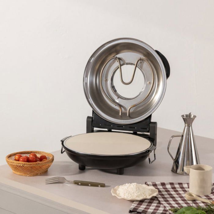 PIZZA MAKER - Four à pizza électrique avec pierre réfractaire