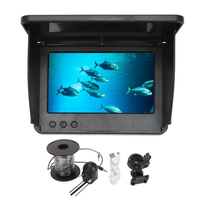 FAN-caméra de pêche HD Caméra de Pêche Sous-marine, Détecteur de Poisson HD Haute luminosité 2000cd avec écran IPS jardin chute