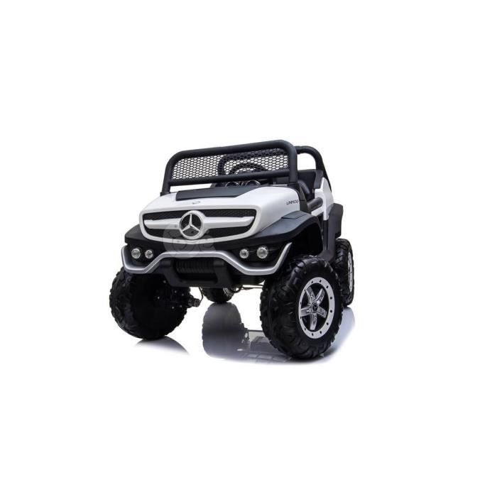 Voiture électrique Enfant Mercedes Unimog 4x4 – 12V, 4 Moteurs 45W, Télécommande 2,4 GHz, Siège Cuir, Roues EVA, Camouflage, Dès 1 An