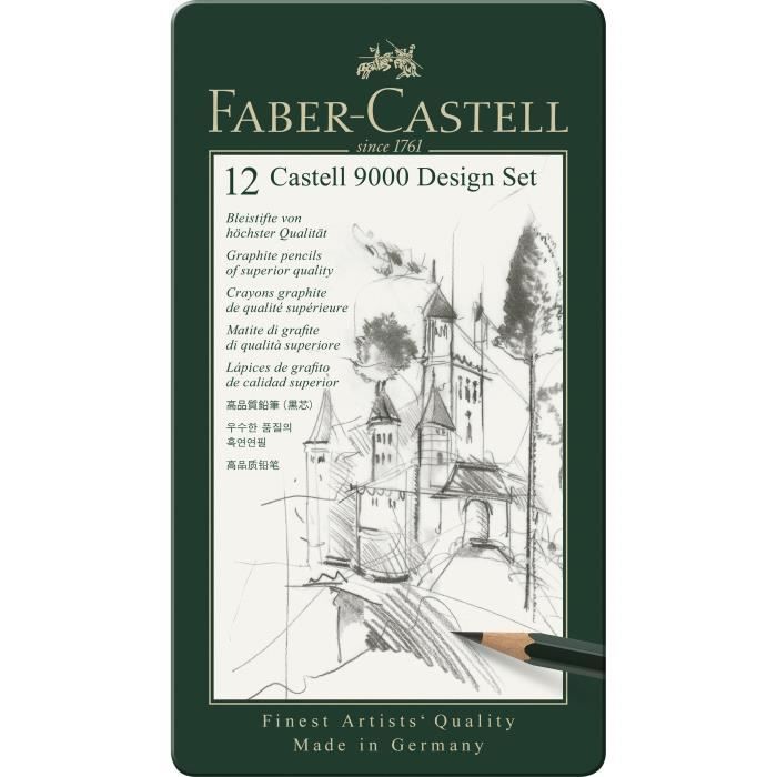 FABER-CASTELL 12 Crayons Graphite Castell 9000
