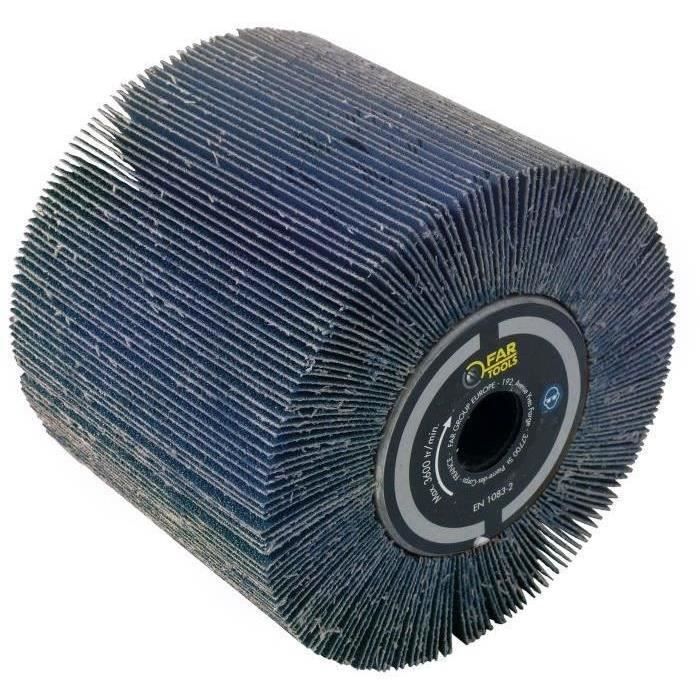 Brosse à lamelles abrasives - FARTOOLS - A120 Ø120mm/L100mm - Oxyde de zirconium grain 120