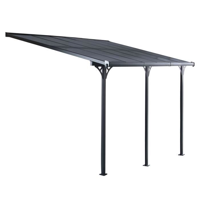 Pergola Gardiun Elliot - 11 m² 435x254x220/260 cm Aluminium et Polycarbonate