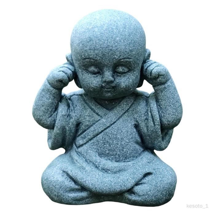 Grande Statue Bouddha En Bois – Hathi – 60 Cm – Position Gyan Mudra Sur Fleur De Lotus