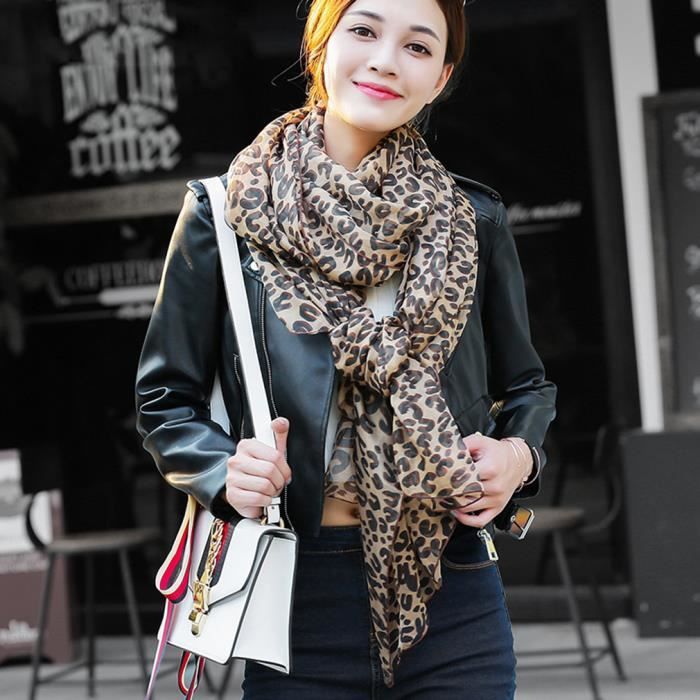 Foulard Femme Léopard Longue Mode