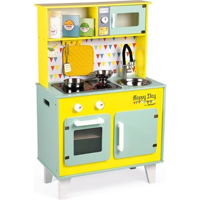 Cuisine en bois JANOD Grande Cuisine Happy Day Pour Enfant des 3 Ans Cdiscount Jeux Jouets