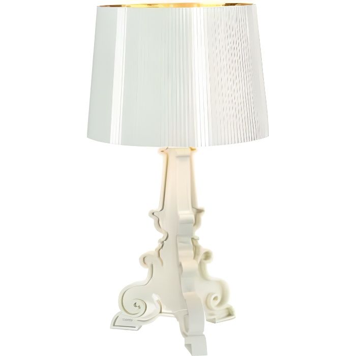 Kartell Lampe A Poser Bourgie Blanc Et Dore Cdiscount Maison