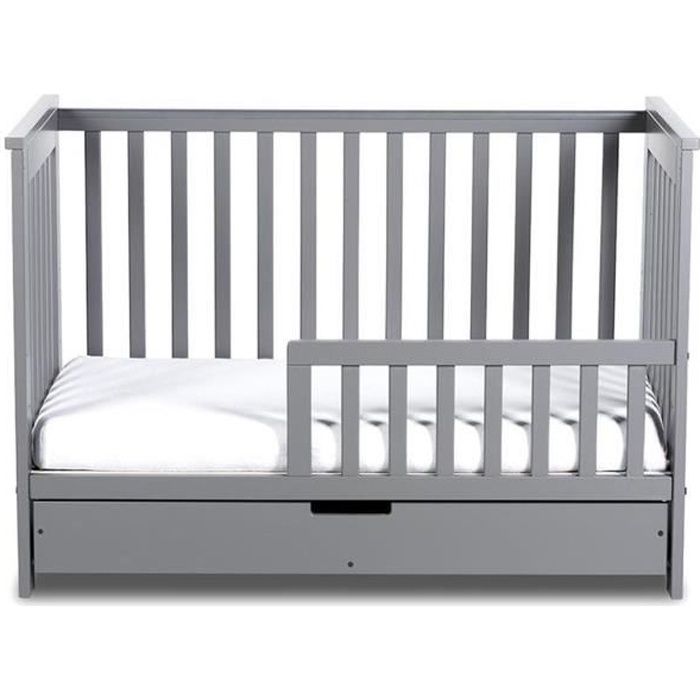 Iwo Lit Bebe Enfant Evolutif En Bois Avec Tiroir Gris 1x60 Cm Cdiscount Puericulture Eveil Bebe