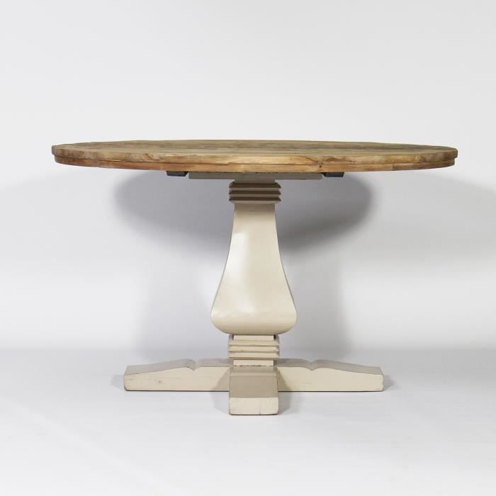 Table Ronde Baroque Pied Central En Bois Taupe Taupe Achat