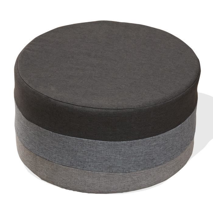 pouf repose-pieds plat tissu mobilier vintage - mobili rebecca - gris - 25x45x45