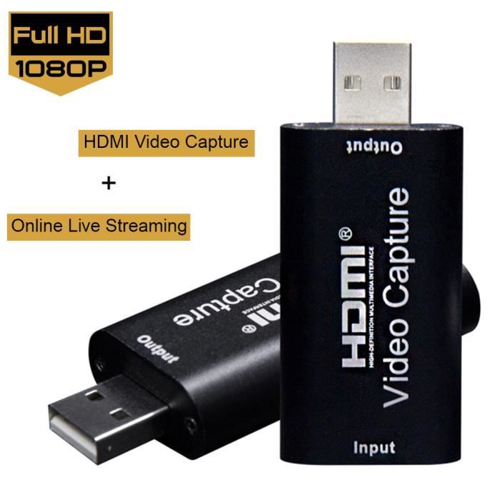 CLE USB, Carte de capture HDMI USB2.0, Boîte d'enregistrement en direct OBS vidéo de jeu HDMI