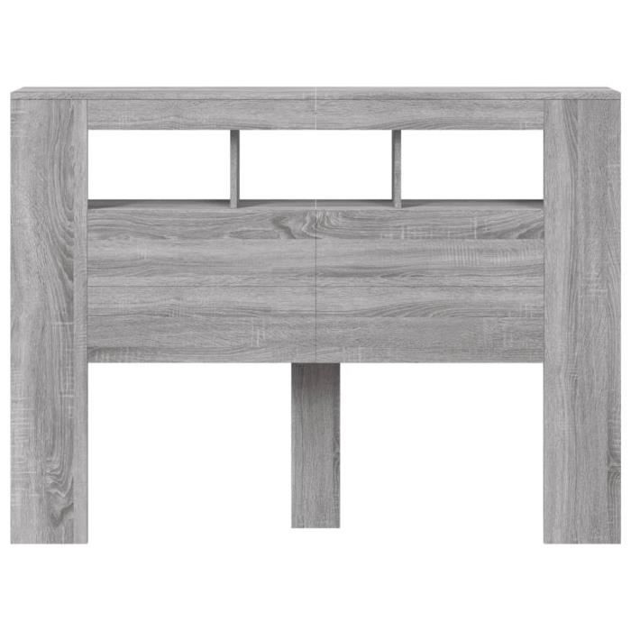 Tête de lit - MOTHINESSTO - YY1670 - LED RGB - Bois dingénierie - Sonoma gris 140x185x1035 cm