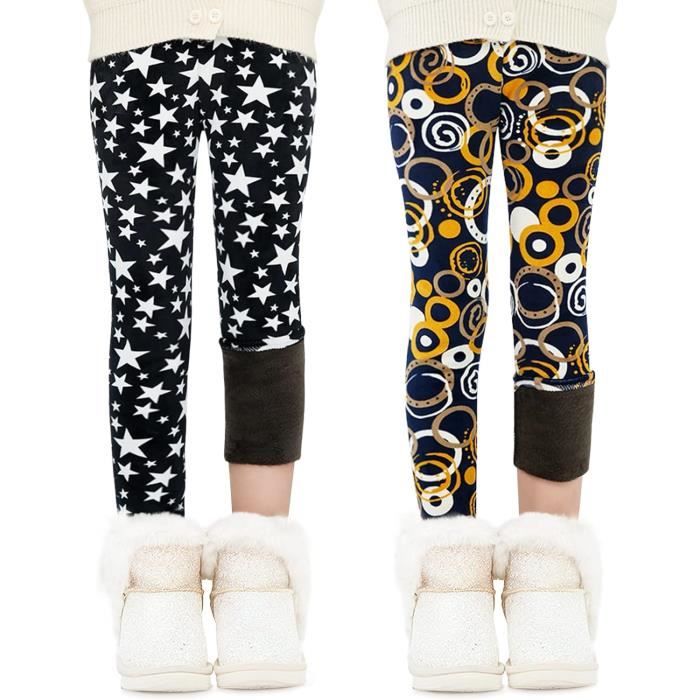 Leggings Polaire Chaud Imprime Hiver Fille Lot de 2 Pantalon couleurs couleurs multiples Couleurs multiples Cdiscount Pret a Porter