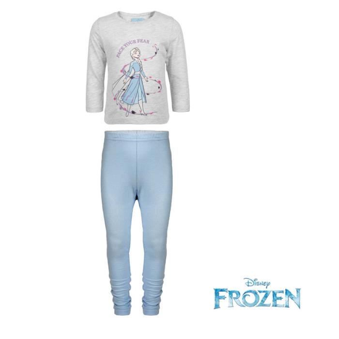 Pyjama enfant fille La Reine des Neiges 100% coton manches