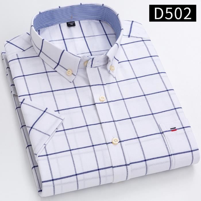 Chemise à manches courtes - MARQUE - D502 - Coton doux - Avec poche ...