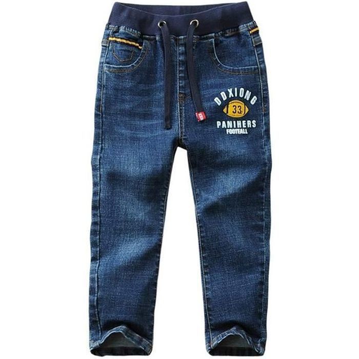 Jeans Garcon Taille Elastique Pantalon Denim Enfant 2 13 Ans Bleu