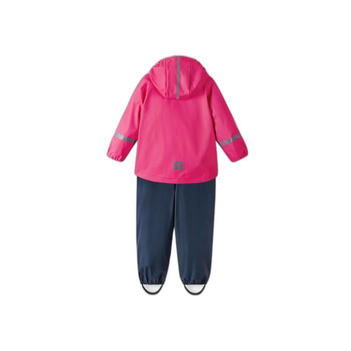Costume De Pluie Enfant DAWILS - Veste + Pantalon Imperméables - Bandes Réfléchissantes - Taille 12 Mois à 8 Ans
