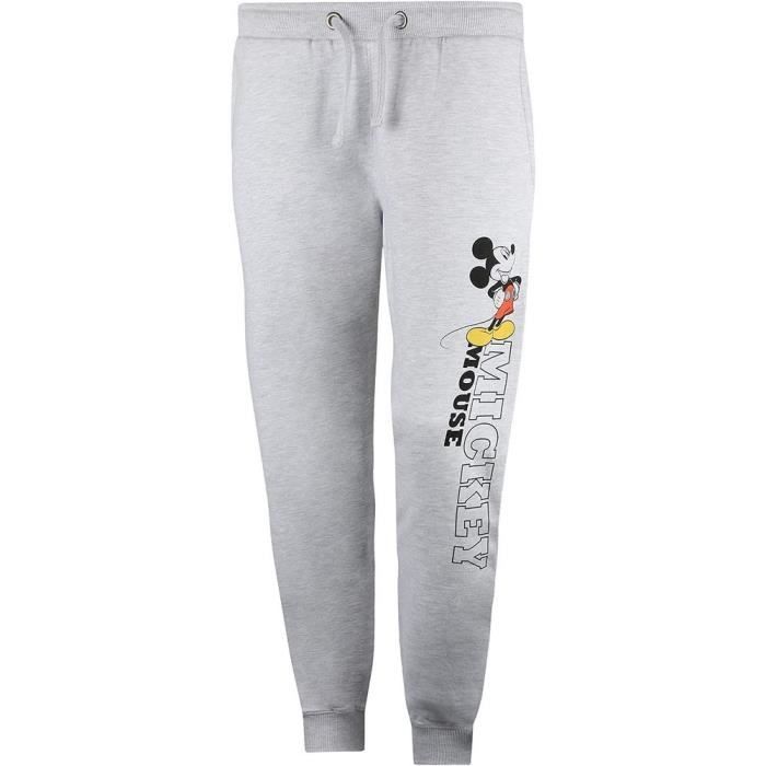 pantalon de jogging disney pour femme - mickey mouse - gris chiné - taille à cordon