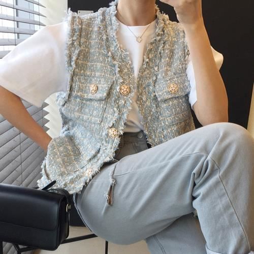 Gilet en tweed 2025 femme