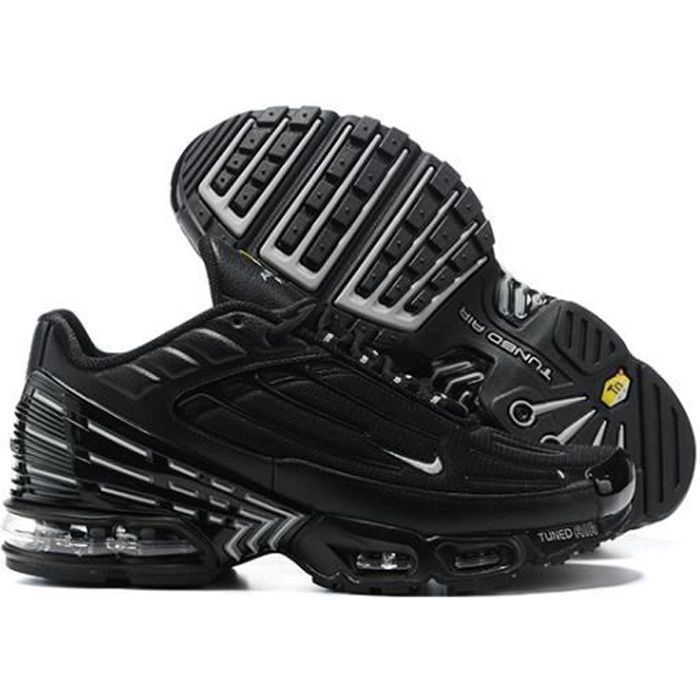 Baskets TN 3 Plus Homme Entra nement de Sport Noir Blanc
