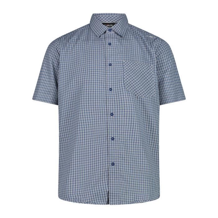 chemise à carreaux pour homme cmp - dusty blue-stone - l - randonnée - respirant - anti-uv - anti-odeur