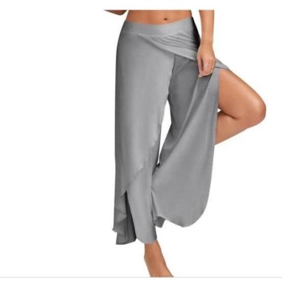 Pantalon Yoga Femme Large Jambe Sarouels Harem Bloomer Casual Extensbile pour Danse Pilates Fitness Sport gris MR Gris Cdiscount Sport
